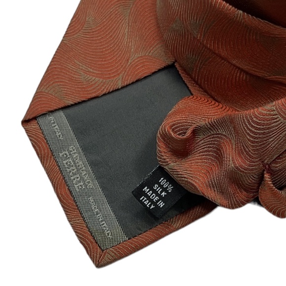 GIANFRANCO FERRE Orange Geometric Silk LUXURY Tie ITALY - Picture 3 of 4